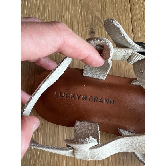Lucky Brand White and Brown Sandals - Picture 3 of 5